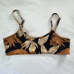 4/$20 Pretty Little Thing 8 Orange Palm Leaf Bikini Top Black Orange